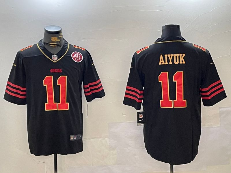 Men San Francisco 49ers #11 Aiyuk Black Gold 2024 Nike Limited NFL Jersey style 12303